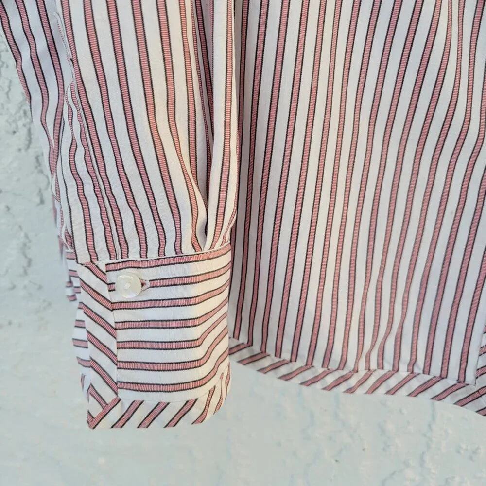 Pendleton Button Down Top Women Size M White Pink… - image 3